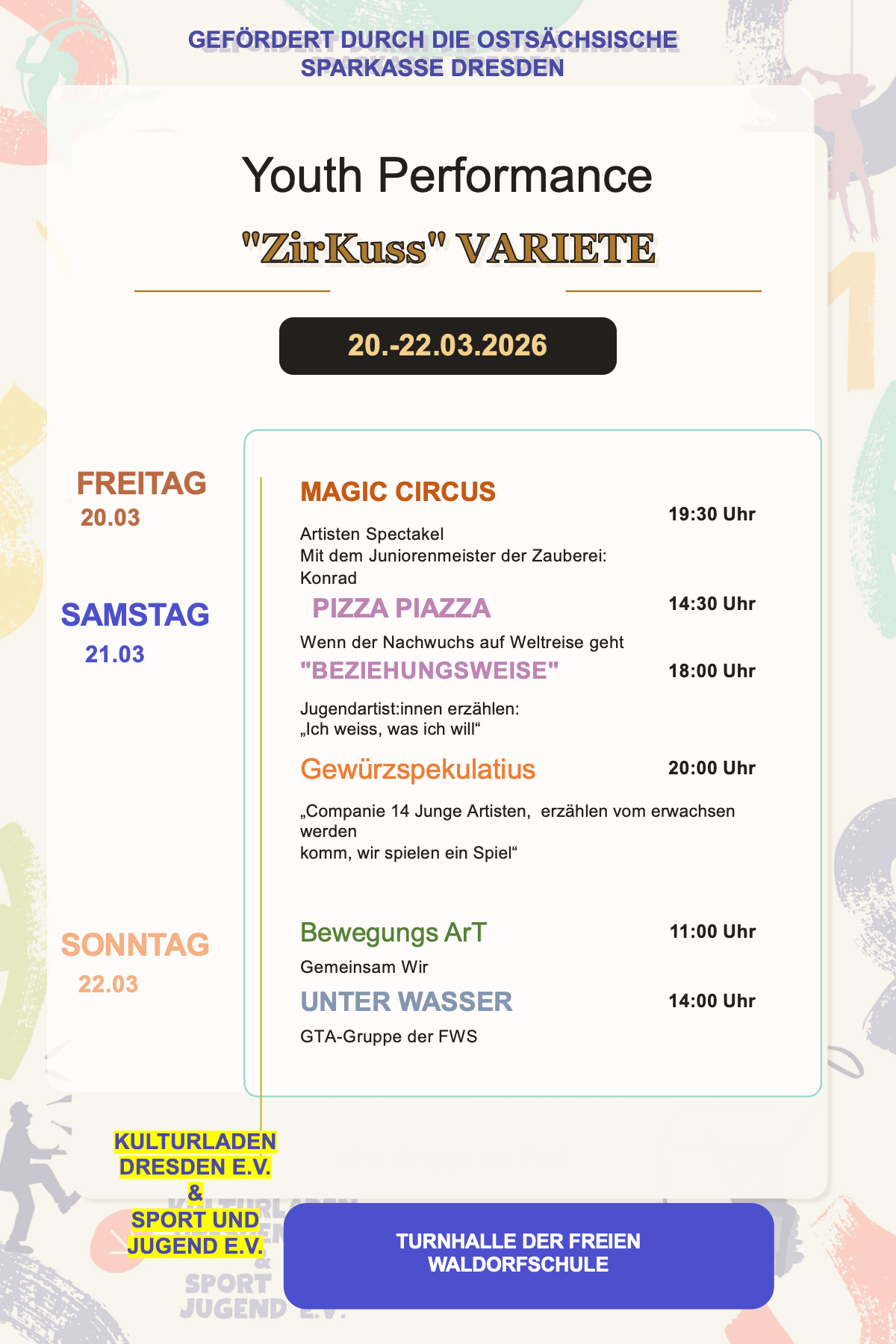 Youth Performance Zirkus Varieté - Flyer
